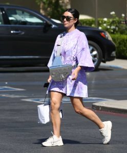 Kim Kardashian in a Purple Oversized Tee