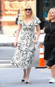 Kirsten Dunst in a White Floral Dress