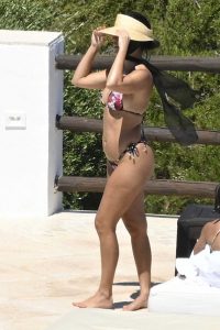 Kourtney Kardashian in a Floral Bikini