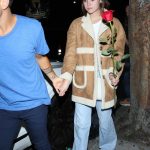 Maia Mitchell in a Beige Sheepskin Jacket Leaves Warwick Nightclub Out with Rudy Mancuso in Hollywood 08/14/2019