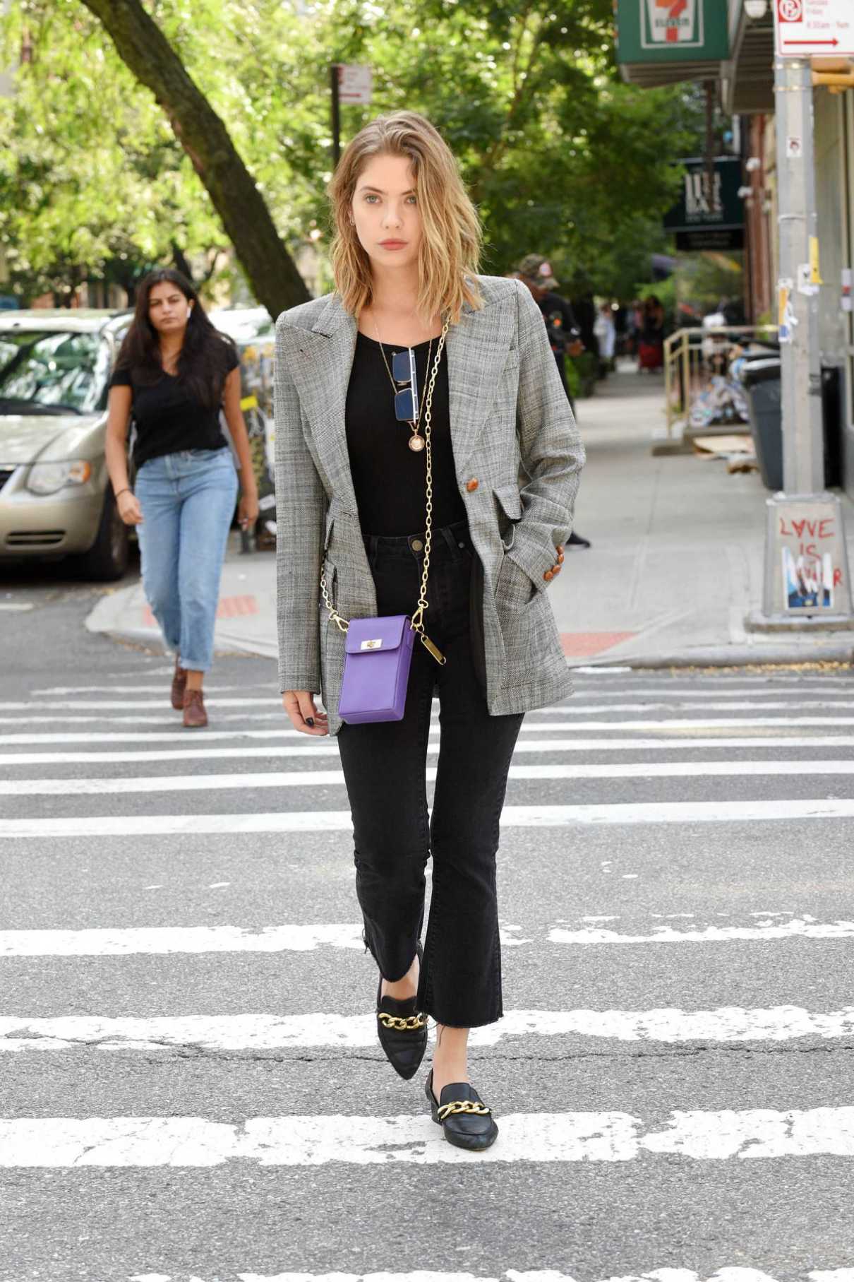 Ashley Benson in a Gray Blazer