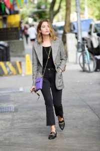 Ashley Benson in a Gray Blazer