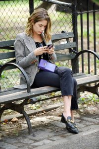 Ashley Benson in a Gray Blazer