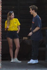 Ashley Benson in a Yellow Tee