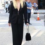 Emily Meade in a Black Suit Arrives at Build Series in NY 09/09/2019