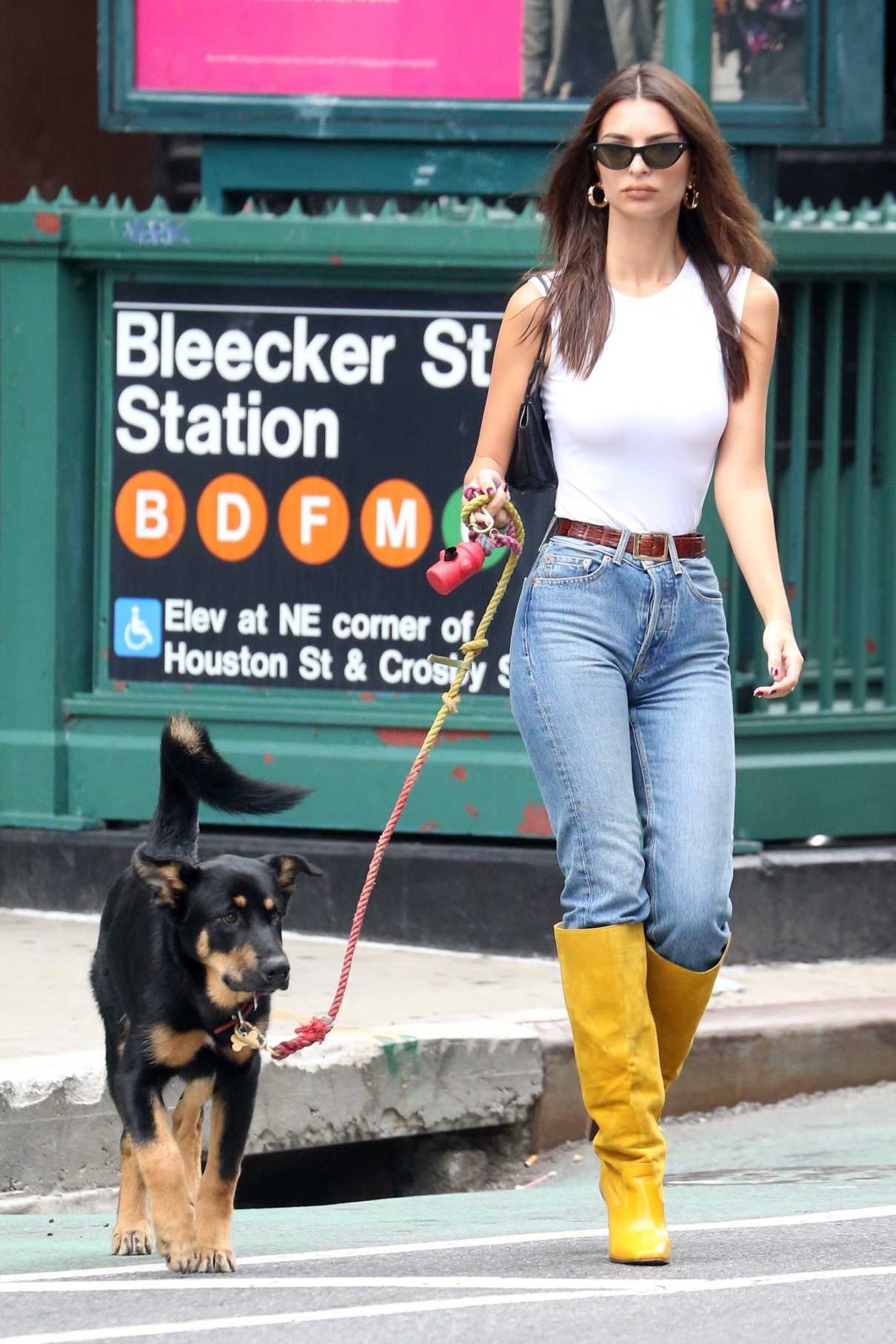 Emily Ratajkowski in a Yellow Boots