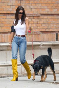 Emily Ratajkowski in a Yellow Boots