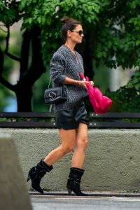 Katie Holmes in a Black Shorts