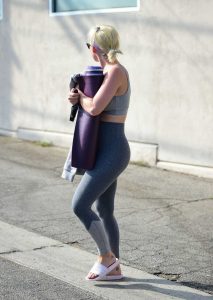 Katy Perry in a Gray Leggings