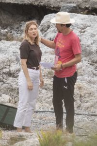 Lea Seydoux in a Brown Tee