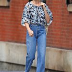 Michelle Williams in a Floral Blouse Was Seen Out with a Friend in Brooklyn, New York 09/11/2019