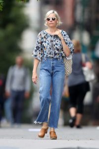 Michelle Williams in a Floral Blouse