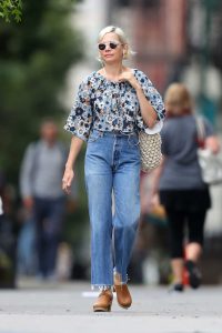 Michelle Williams in a Floral Blouse