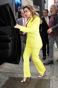 Alyssa Milano in a Yellow Suit