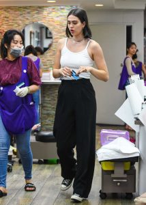Amelia Gray Hamlin in a White Tank Top