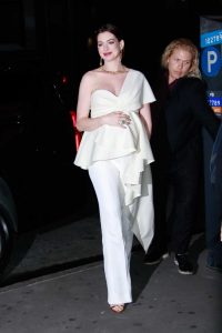 Anne Hathaway in a White Pants