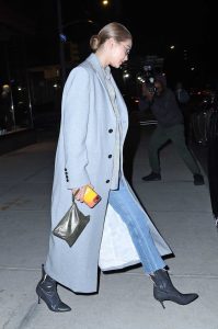 Gigi Hadid in a Gray Coat