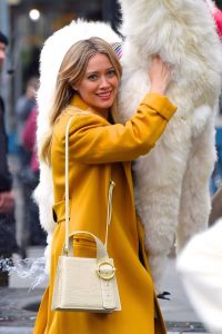 Hilary Duff in a Yellow Coat