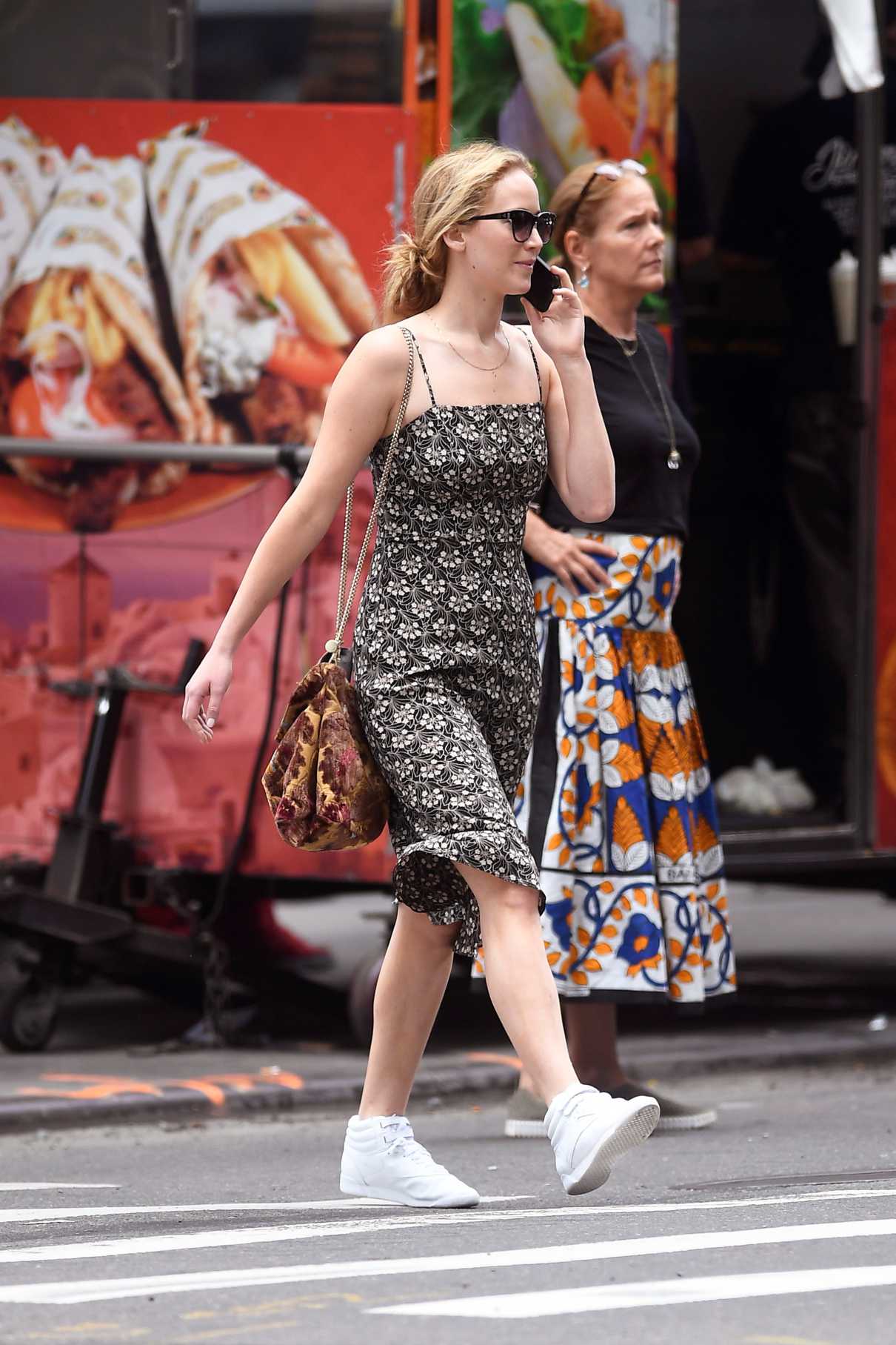 Jennifer Lawrence in a White Sneakers Goes Shopping at Bergdorf Goodman ...