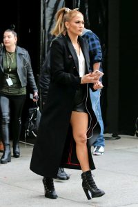 Jennifer Lopez in a Black Coat