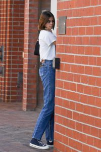 Kaia Gerber in a White Tee