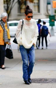 Katie Holmes in a White Sweater