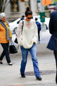 Katie Holmes in a White Sweater