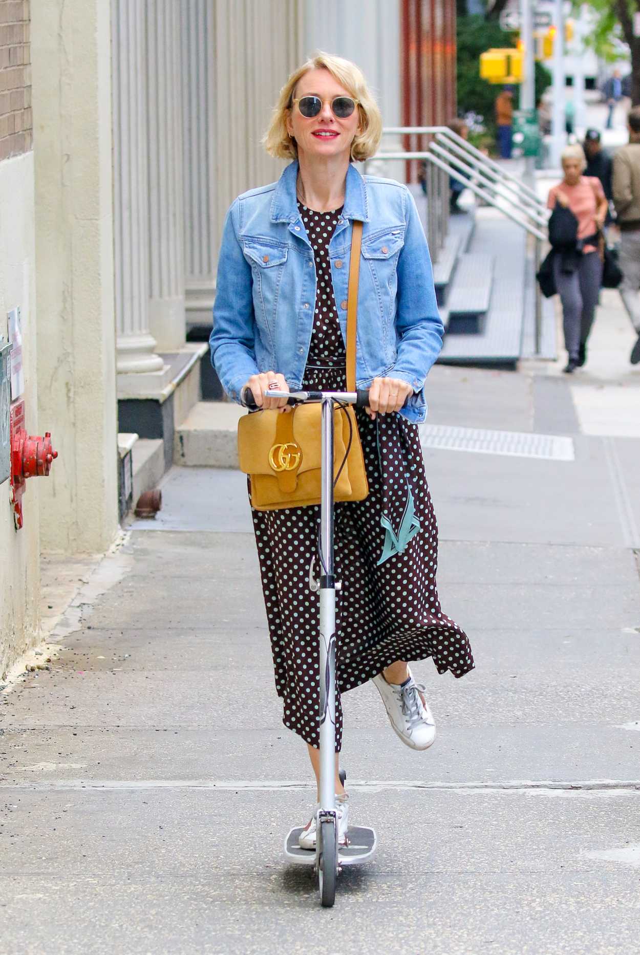 Naomi Watts in a Blue Denim Jacket