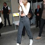 Romee Strijd in a White Boots Leaves Catch Restaraunt in West Hollywood 10/19/2019