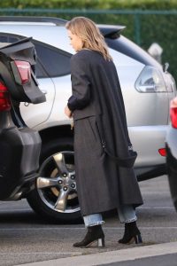 Chloe Moretz in a Black Coat