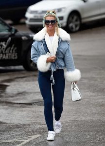 Christine McGuinness in a Blue Denim Jacket