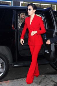 Daisy Ridley in a Red Suit