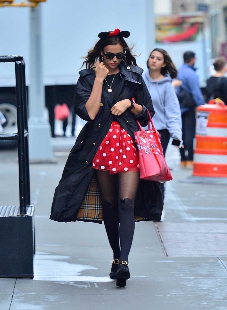 Irina Shayk as a Minnie Mouse Arrives at a Halloween Party in New York ...