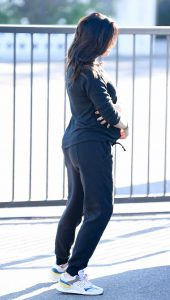 Jenna Dewan in a Black Jogging Suit