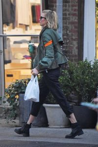 Karlie Kloss in a Green Jacket