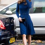 Kate Middleton in a Blue Dress Attends the Launch of the National Emergencies Trust in London 11/07/2019
