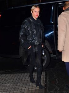 Chloe Sevigny in a Black Leather Jacket