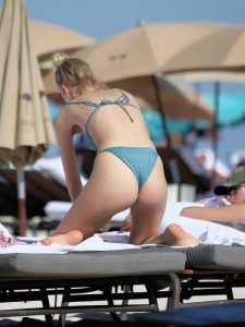 Daphne Groeneveld in a Blue Bikini