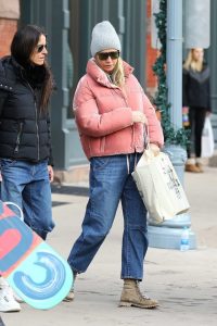 Gwyneth Paltrow in a Gray Knit Hat