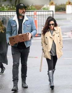 Jenna Dewan in a Beige Jacket