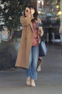 Jenna Dewan in a Bige Coat
