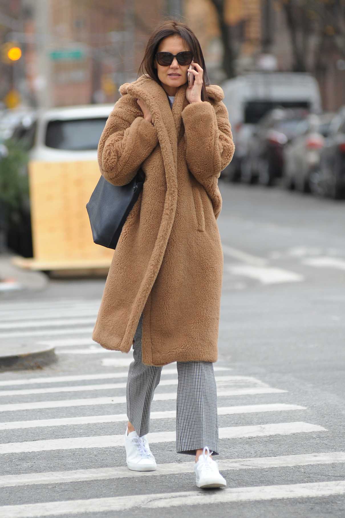 Katie Holmes in a Beige Fur Coat Was Seen Out in New York 12/06/2019-3 ...