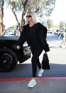 Khloe Kardashian in a Black Leggings