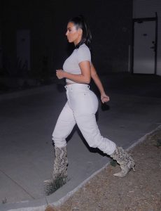 Kim Kardashian in a White Jeans