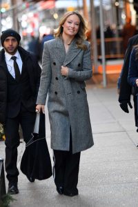 Olivia Wilde in a Gray Coat