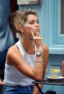 Pixie Geldof in a White Tank Top