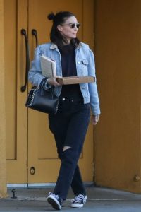 Rooney Mara in a Blue Denim Jacket