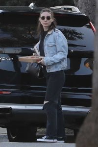 Rooney Mara in a Blue Denim Jacket