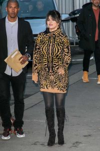 Selena Gomez in a Leopard Print Dress