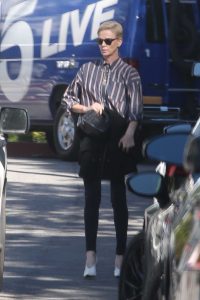 Charlize Theron in a Striped Shirt